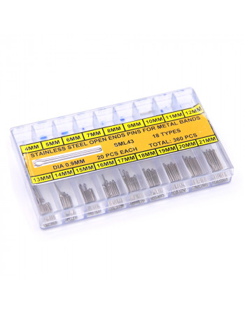 Box of slotted pins Ø 0.9 mm, 4–21 mm