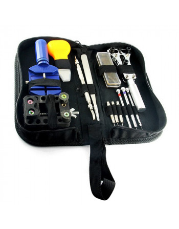 Watch repair tool roll, 12 pieces