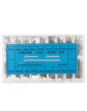 Box of slotted watch pins Ø 0.8 mm, lengths 6–23 mm