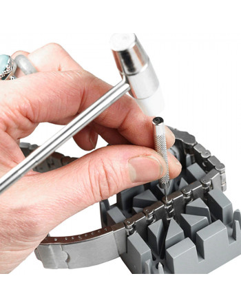 Manual hammer-driven watch pin punch